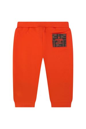 Pantaloni di tuta in cotone rosso FENDI KIDS | BUF0945V0F0XDC